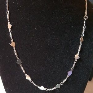 paparazzi Jewelry - Silver Necklace with Heart Beads paparazzi Jewelry - Silver Necklace with Heart Beads
